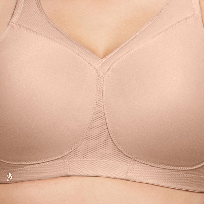 Glamorise Full Figure Plus Size MagicLift Seamless Sports Bra Wirefree #1006 CafÃ© - Image 2
